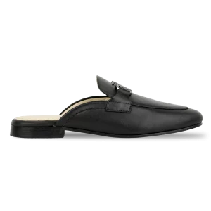 aurora: mules femme cuir noir