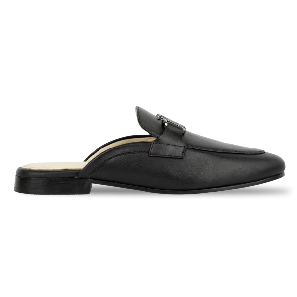 aurora: mules femme cuir noir