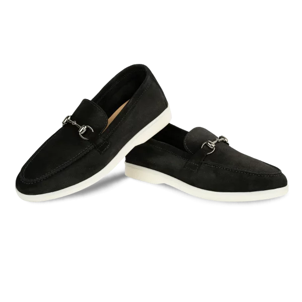 mila: mocassin femme daim noir